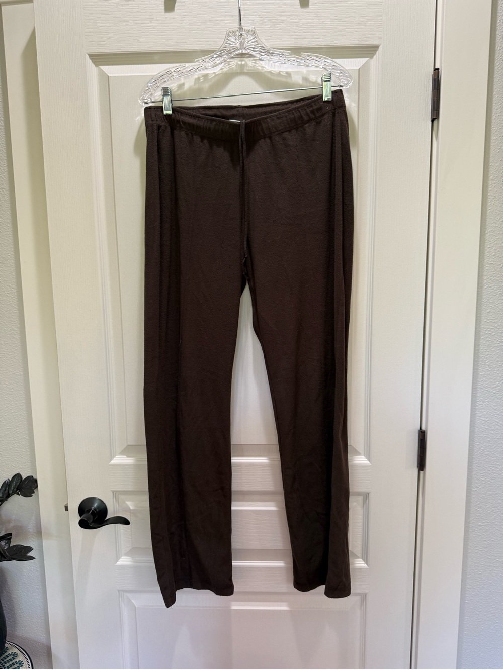 Women’s Columbia Brown Fleece Drawstring Lounge Pants Large very good condition